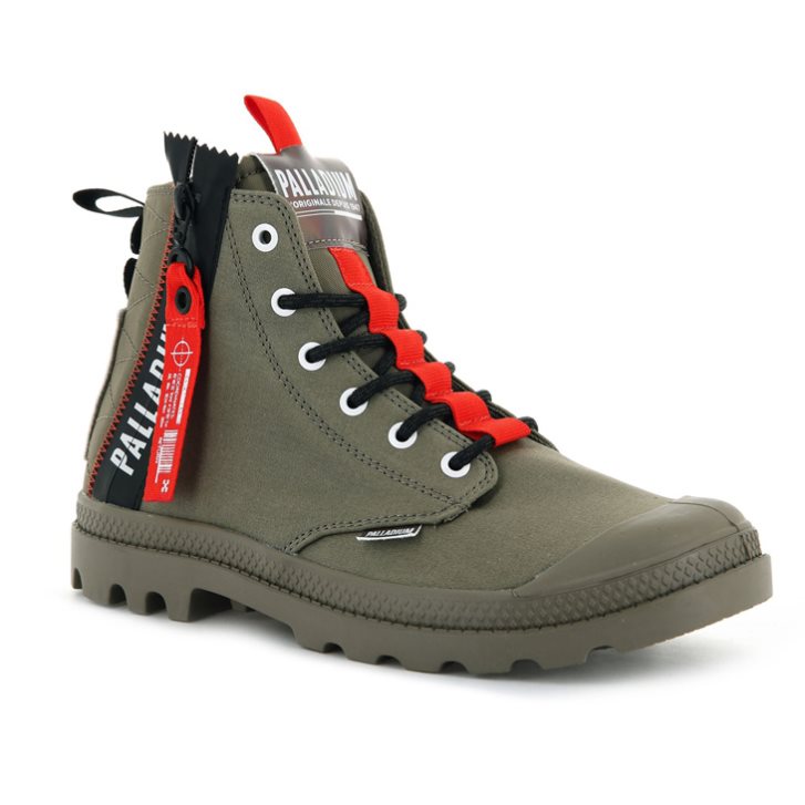 Dámské Boty Palladium Pampa Hi Ticket To Earth Olivy Zelené | CZ IHD-46O